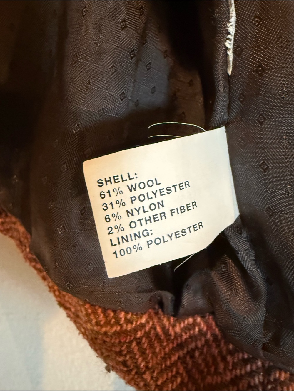 Vintage Gap Wool Blend Herringbone Tweed Double Breasted Pea Coat Jacket 4
